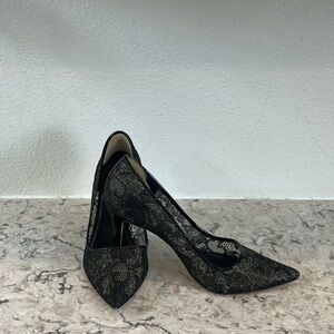 Elie Tahari Black Lace Stiletto Heels